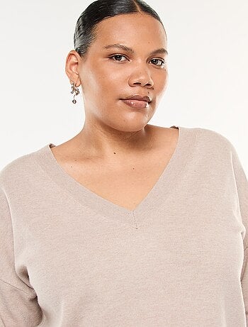 Jersey de punto fino con cuello en pico