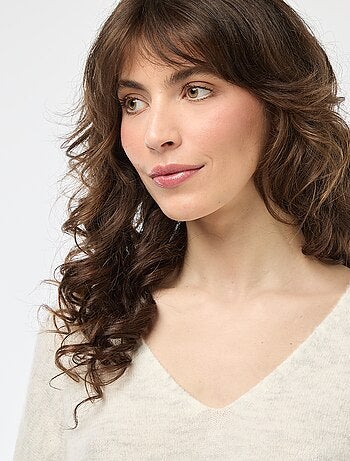 Jersey de punto fino con cuello en pico 'JDY'