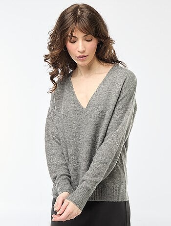 Jersey de punto fino con cuello en pico 'JDY'