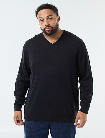 Jersey cuello pico de punto fino