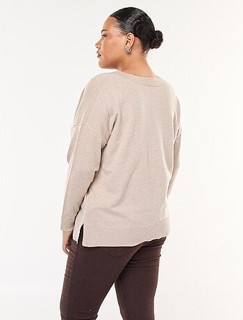 Jersey de punto fino con cuello en V