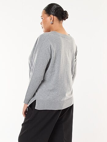 Jersey de punto fino con cuello en V