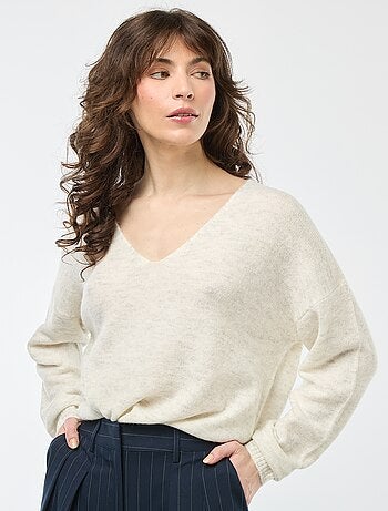Jersey de punto fino con cuello en V 'JDY'