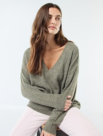 Jersey de punto fino con cuello en V 'JDY'