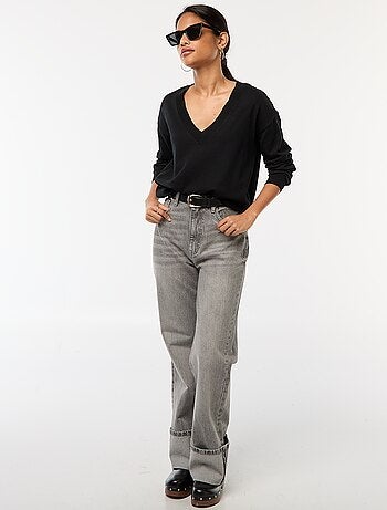 Jersey de punto fino con cuello en V