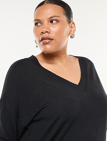 Jersey de punto fino con cuello en V