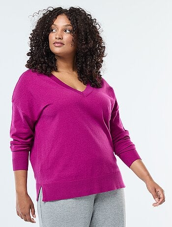 Jersey de punto fino con cuello en V