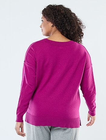 Jersey de punto fino con cuello en V