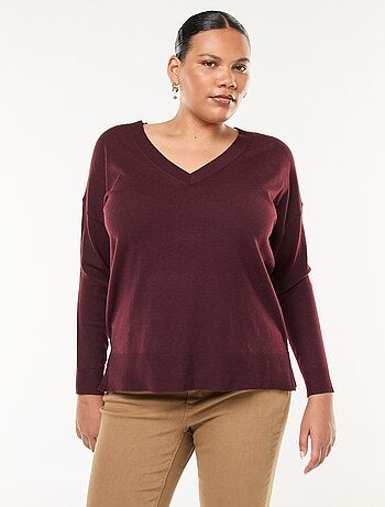 Jersey de punto fino con cuello en V