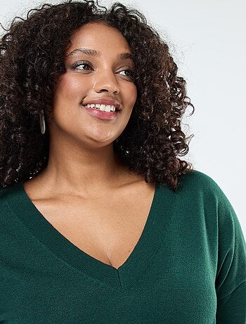 Jersey de punto fino con cuello en V