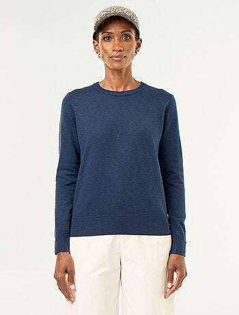 Jersey de punto fino con cuello redondo