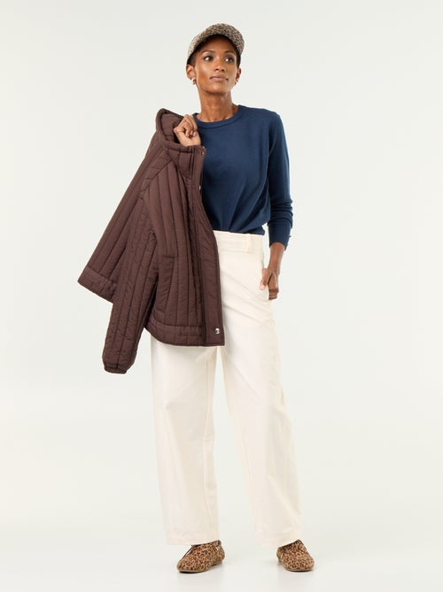 Jersey de punto fino con cuello redondo - Kiabi