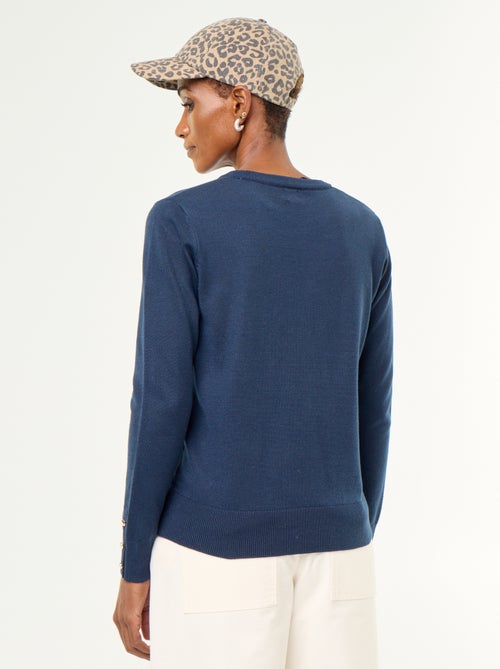 Jersey de punto fino con cuello redondo - Kiabi
