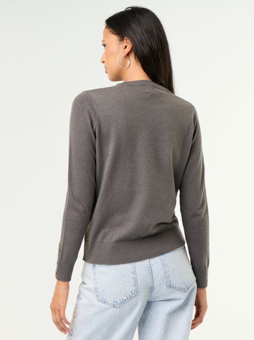 Jersey de punto fino con cuello redondo - Kiabi