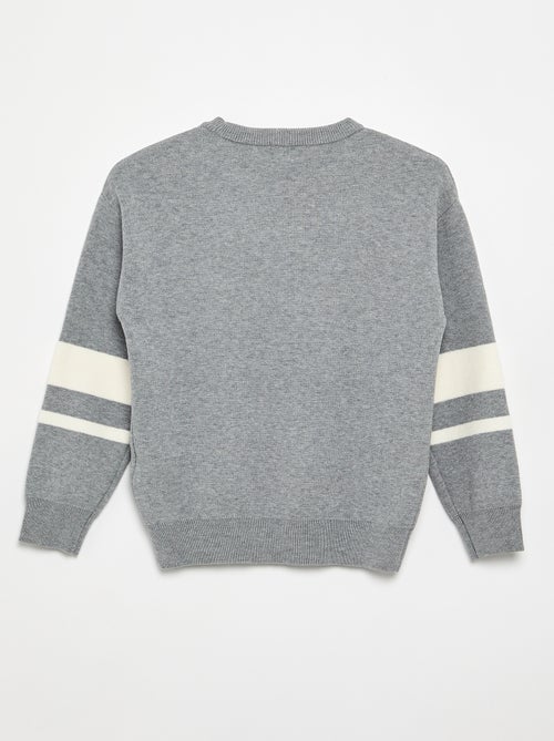 Jersey de punto fino con cuello redondo - Kiabi
