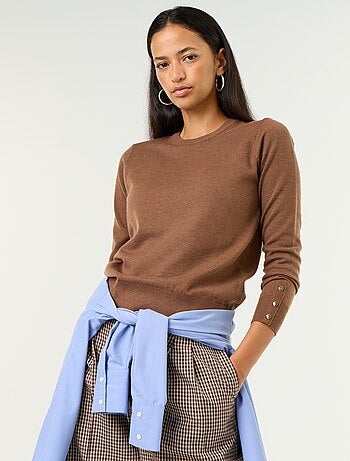 Jersey de punto fino con cuello redondo