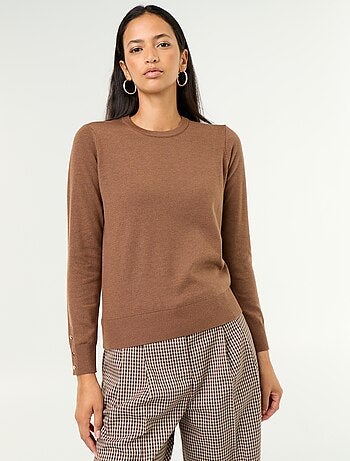 Jersey de punto fino con cuello redondo