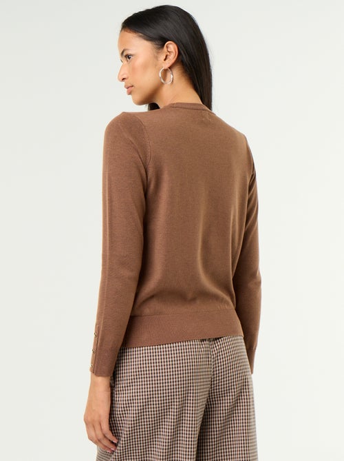 Jersey de punto fino con cuello redondo - Kiabi