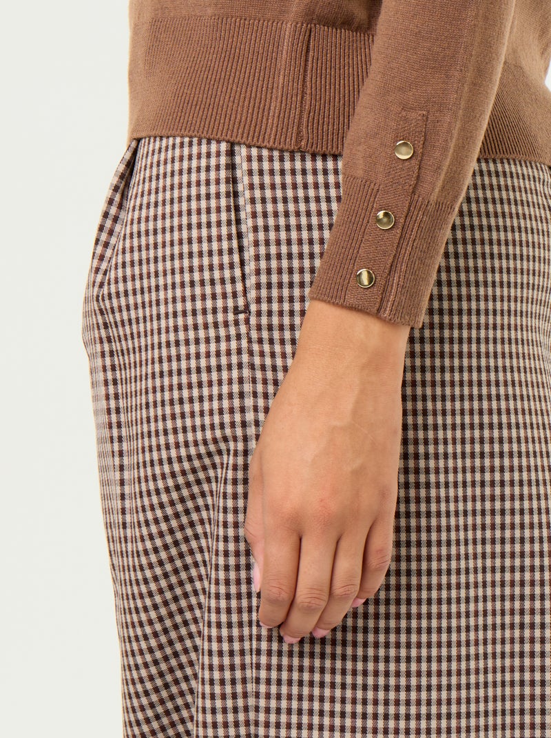 Jersey de punto fino con cuello redondo Marron - Kiabi
