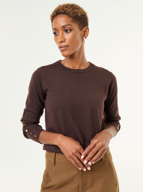 Jersey de punto fino con cuello redondo - Kiabi Jersey de punto fino con cuello redondo - Kiabi