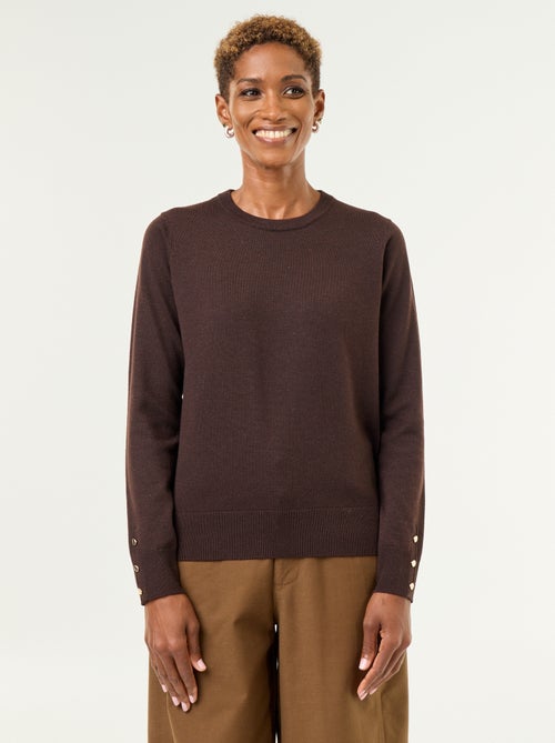 Jersey de punto fino con cuello redondo - Kiabi Jersey de punto fino con cuello redondo - Kiabi