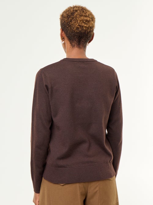 Jersey de punto fino con cuello redondo - Kiabi Jersey de punto fino con cuello redondo - Kiabi