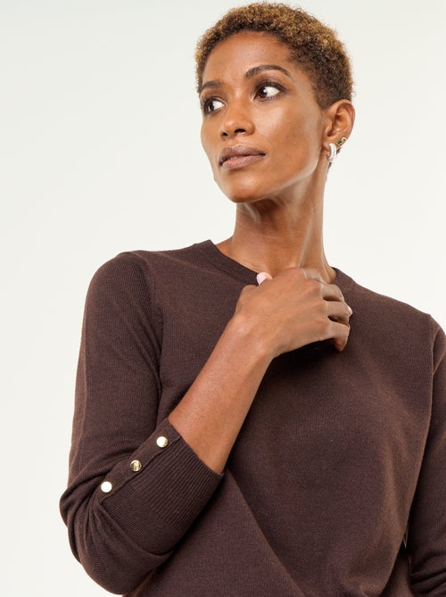 Jersey de punto fino con cuello redondo - Kiabi Jersey de punto fino con cuello redondo - Kiabi
