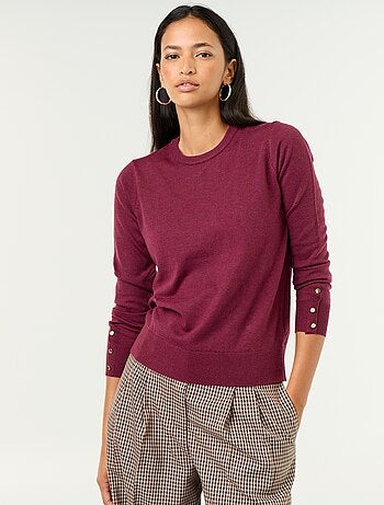 Jersey de punto fino con cuello redondo