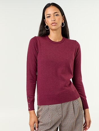 Jersey de punto fino con cuello redondo