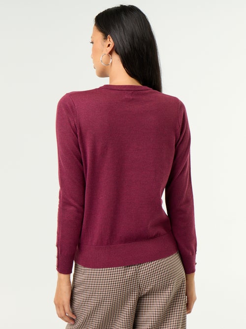Jersey de punto fino con cuello redondo - Kiabi