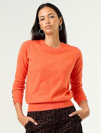 Jersey de punto fino con cuello redondo