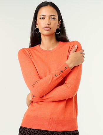 Jersey de punto fino con cuello redondo