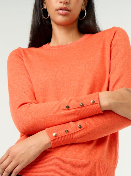 Jersey de punto fino con cuello redondo - Kiabi