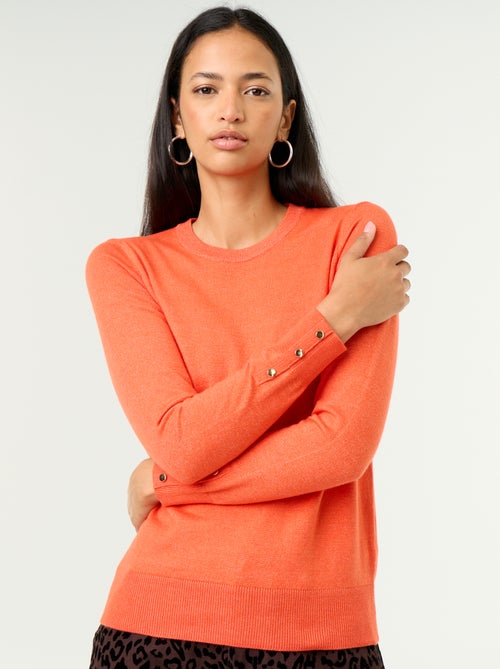 Jersey de punto fino con cuello redondo - Kiabi