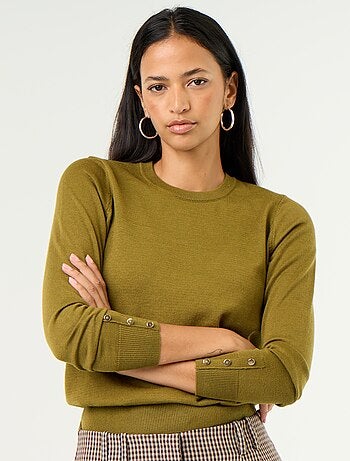 Jersey de punto fino con cuello redondo