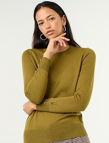 Jersey de punto fino con cuello redondo