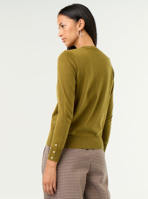Jersey de punto fino con cuello redondo - Kiabi