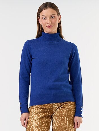 Jersey de punto fino con cuello vuelto