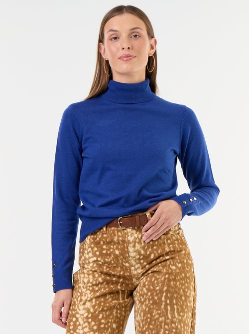 Jersey de punto fino con cuello vuelto - Kiabi