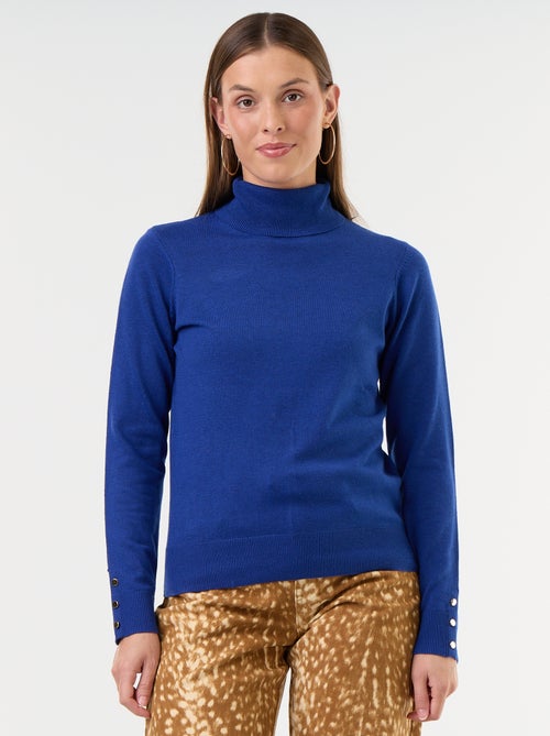 Jersey de punto fino con cuello vuelto - Kiabi
