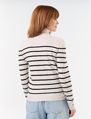Jersey de punto fino con cuello vuelto