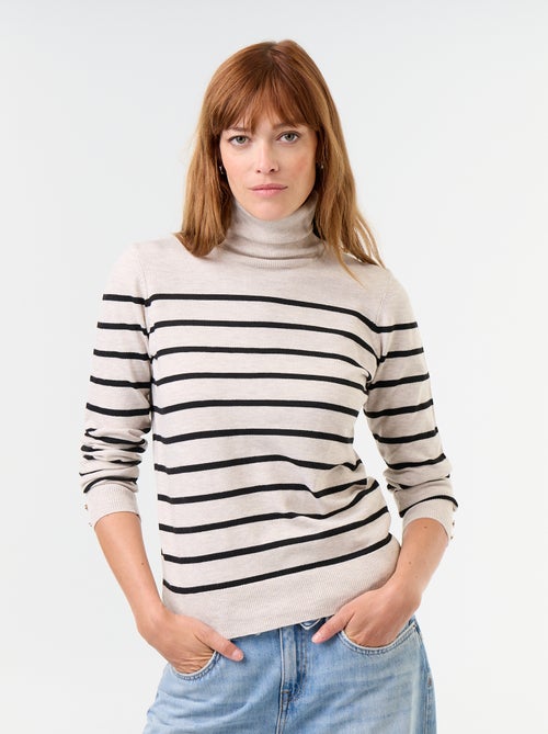 Jersey de punto fino con cuello vuelto - Kiabi Jersey de punto fino con cuello vuelto - Kiabi