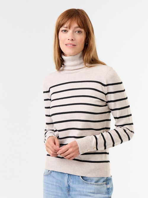 Jersey de punto fino con cuello vuelto - Kiabi Jersey de punto fino con cuello vuelto - Kiabi