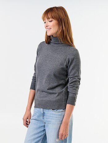 Jersey de punto fino con cuello vuelto