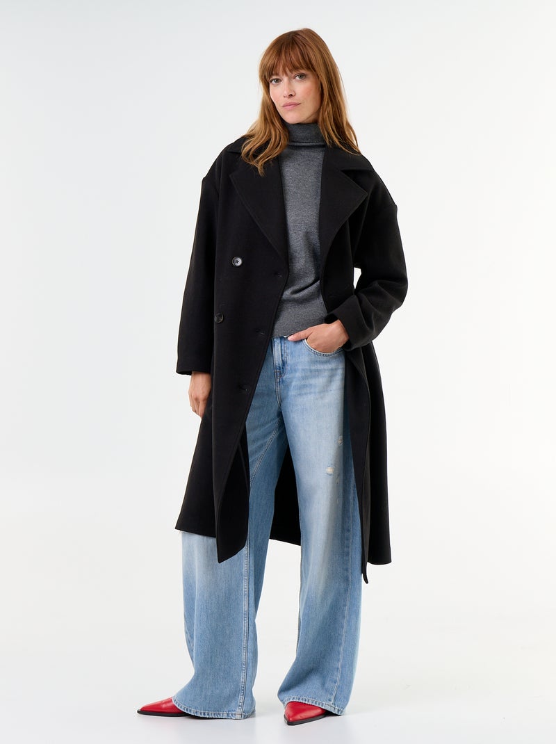 Jersey de punto fino con cuello vuelto Gris - Kiabi