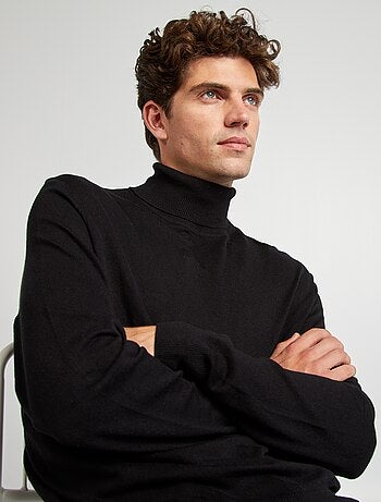 Jersey de punto fino con cuello vuelto