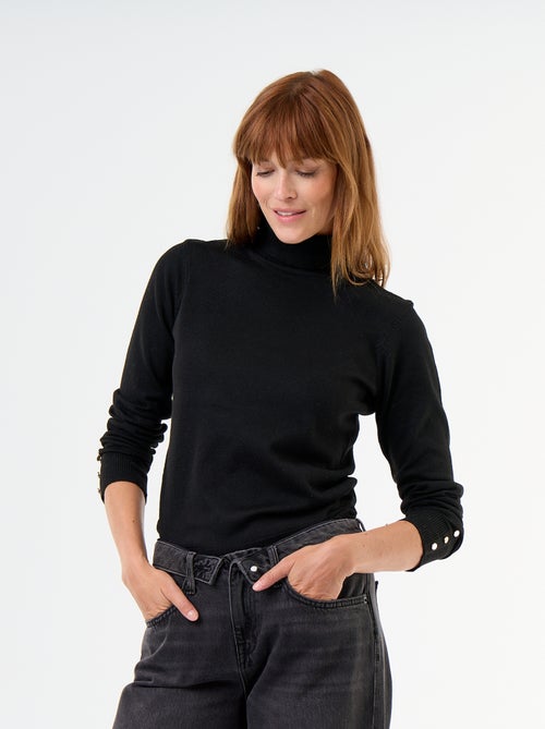 Jersey de punto fino con cuello vuelto - Kiabi