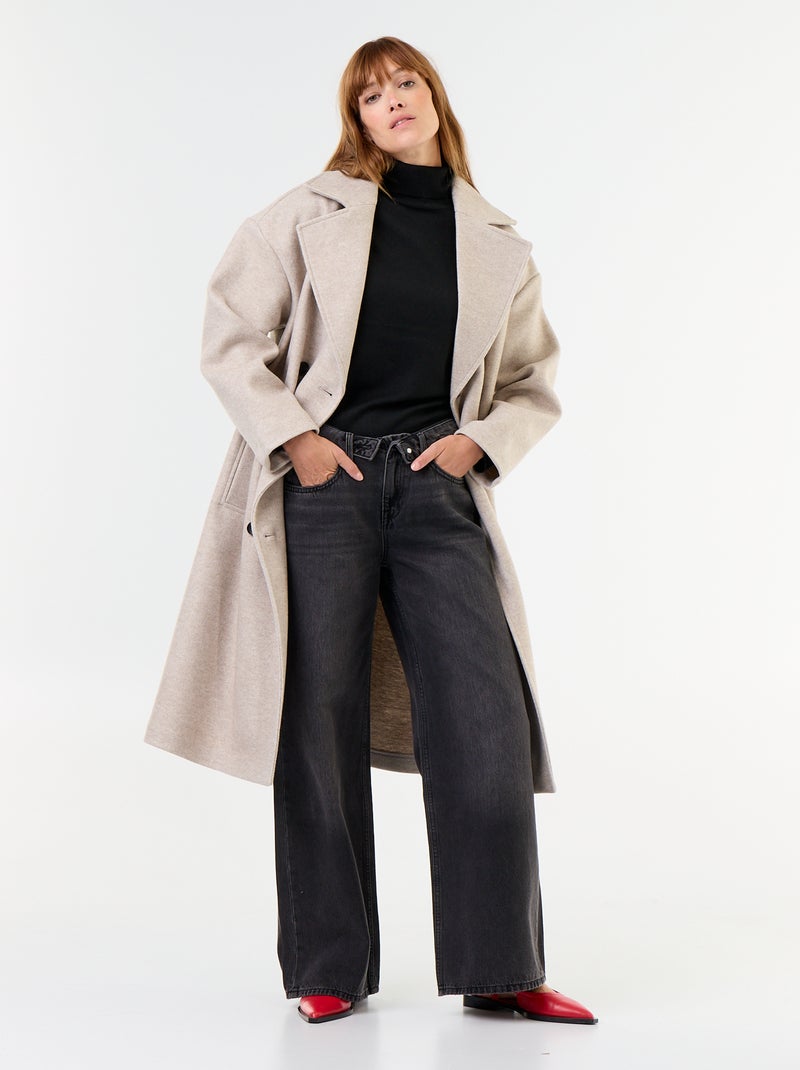 Jersey de punto fino con cuello vuelto Negro - Kiabi