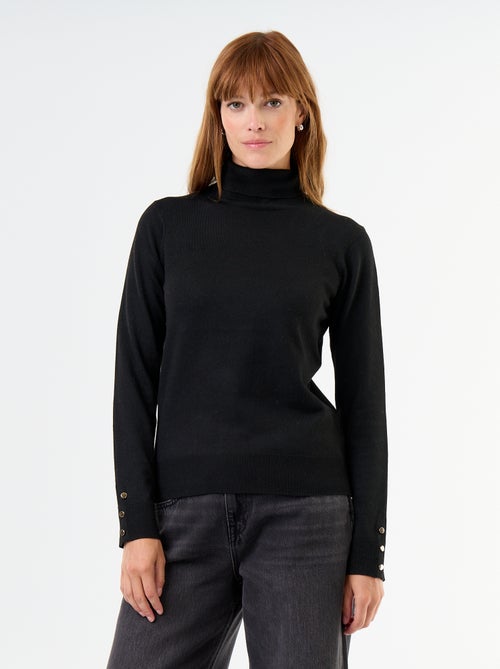 Jersey de punto fino con cuello vuelto - Kiabi
