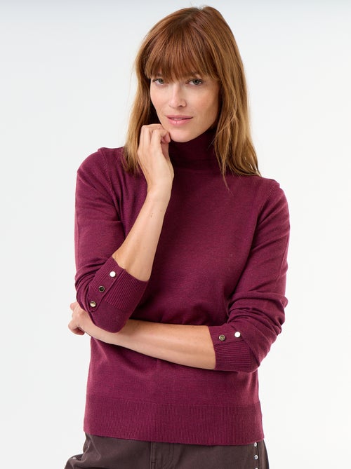 Jersey de punto fino con cuello vuelto - Kiabi